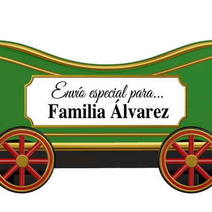 Tren navideño de madera para regalos de navidad personalizado con nombre