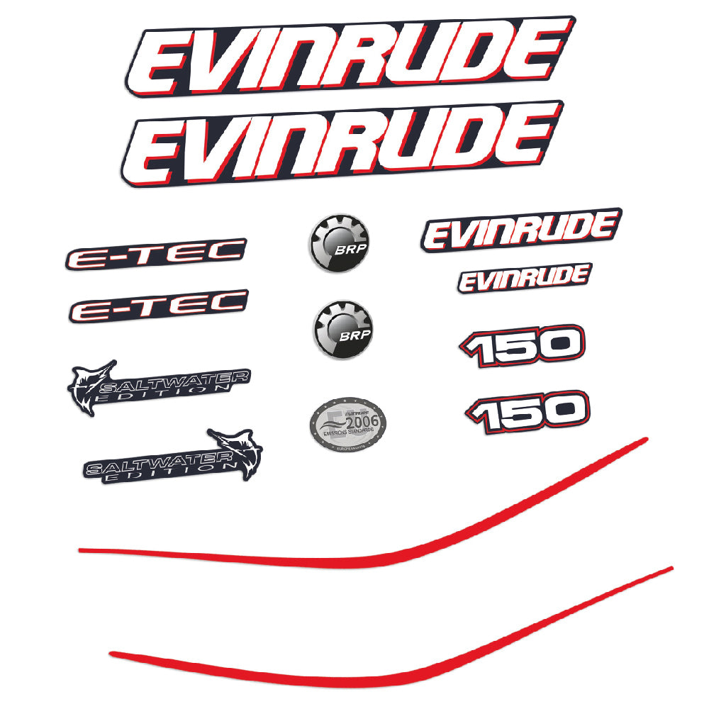 Adhesivos Evinrude 150HP E-tec motor fueraborda pegatinas en vinilo