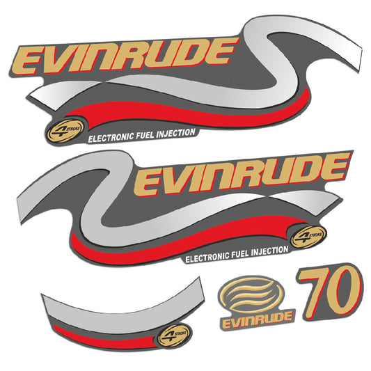 Adhesivos Evinrude 70HP Cuatro tiempos edición dorado motor fueraborda pegatinas en vinilo