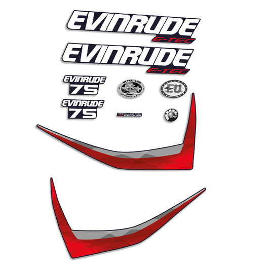 Adhesivos Evinrude 75HP E-tec 2014-2015 carenado azul motor fueraborda pegatinas en vinilo
