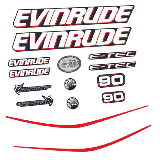 Adhesivos Evinrude 90HP E-tec motor fueraborda pegatinas en vinilo