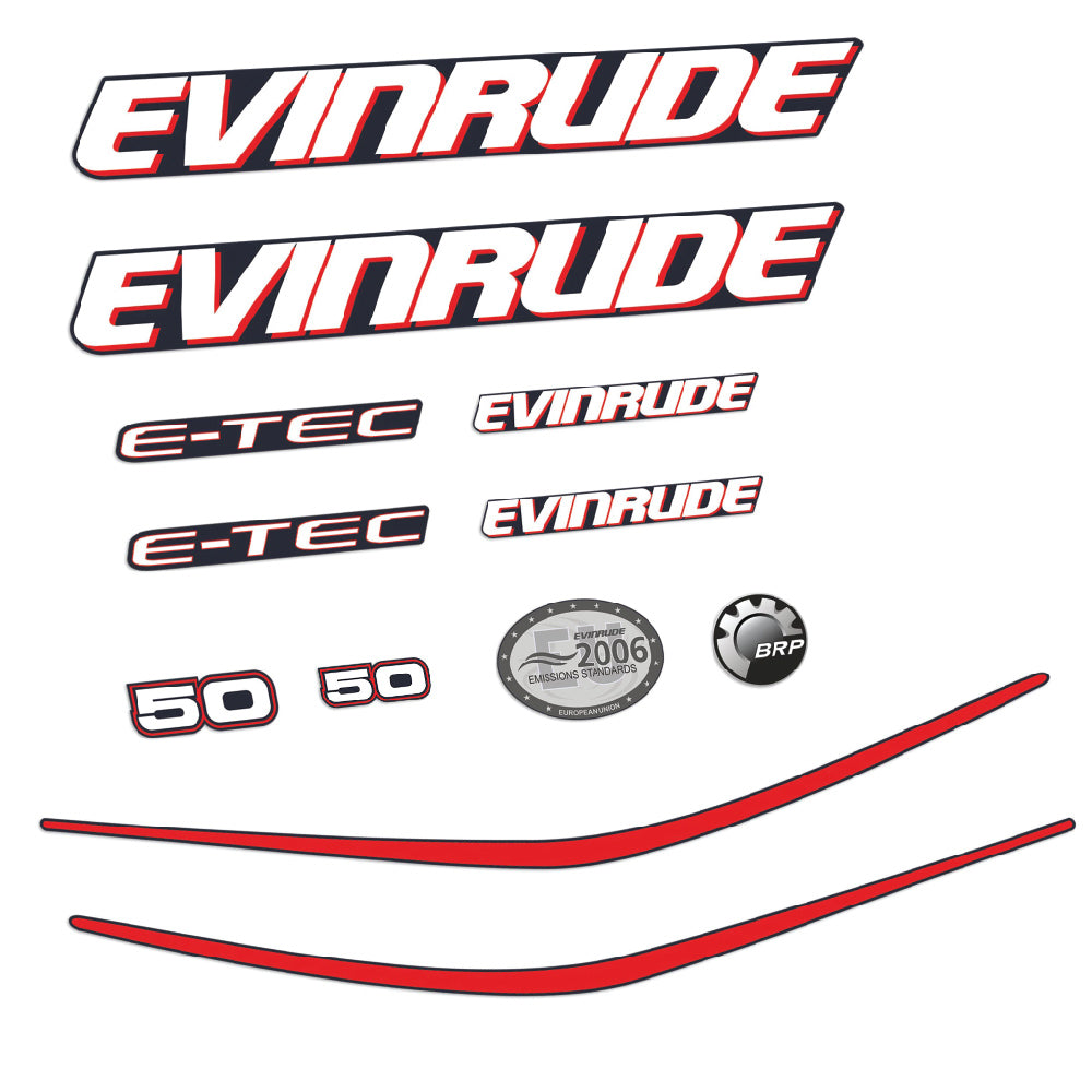 Adhesivos Evinrude 50HP E-tec Motor fueraborda pegatinas en vinilo
