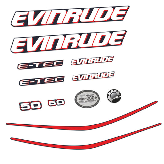 Adhesivos Evinrude 50HP E-tec Motor fueraborda pegatinas en vinilo
