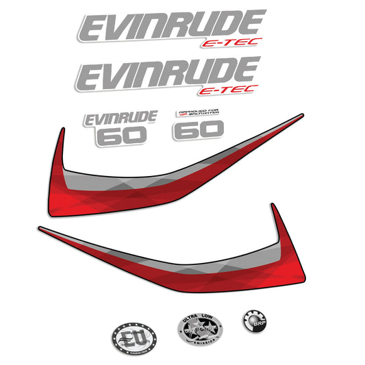 Adhesivos Evinrude 60HP E-tec 2015-2016 Carenado blanco motor fueraborda pegatinas en vinilo