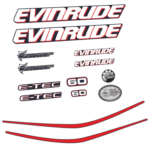 Adhesivos Evinrude 60HP E-tec Motor fueraborda pegatinas en vinilo