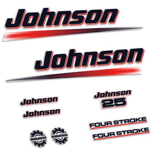 Adhesivos Johnson 25HP Cuatro tiempos motor fueraborda pegatinas en vinilo