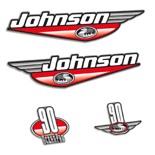 Adhesivos Johnson 90HP Ocean Pro 1999-2000 motor fueraborda pegatinas en vinilo