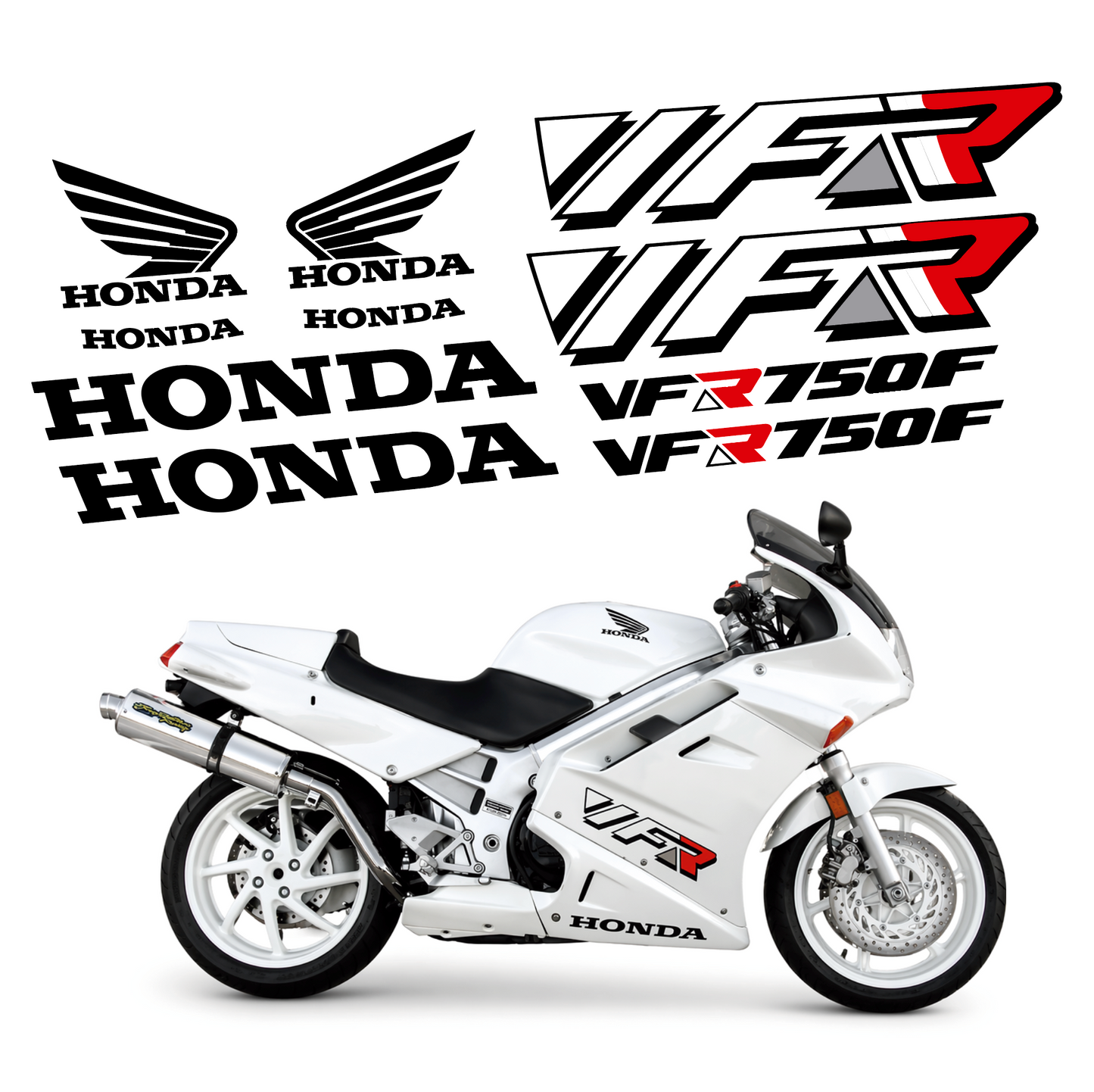 Kit Pegatinas Honda VFR 750 RC36 - 10 Piezas Vinilo Adhesivo Restauración