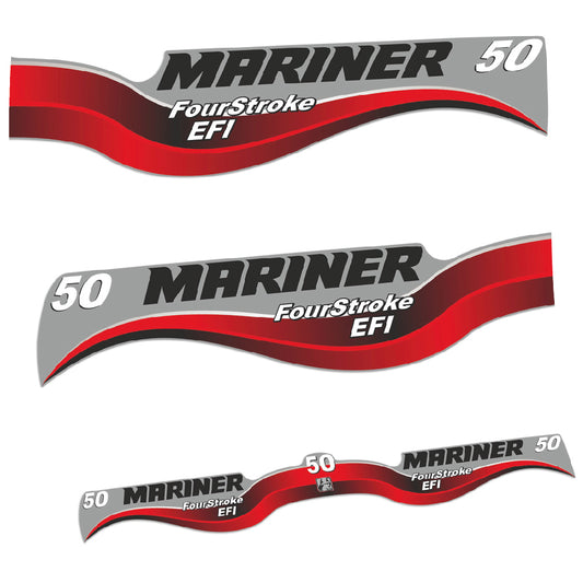 Adhesivos Mariner 50HP Cuatro tiempos EFI motor fueraborda pegatinas en vinilo