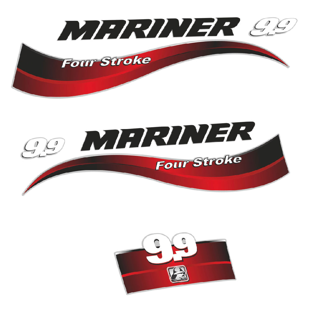 Adhesivos Mariner 9.9HP Cuatro tiempos motor fueraborda pegatinas en vinilo