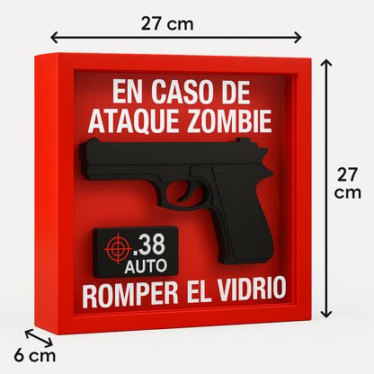 Cuadro 3D en caso de ataque zombie romper el vidrio