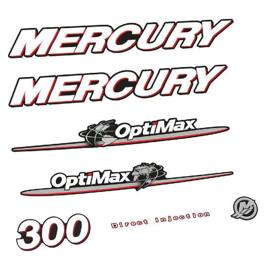 Adhesivos Mercury 300HP Optimax motor fueraborda pegatinas en vinilo