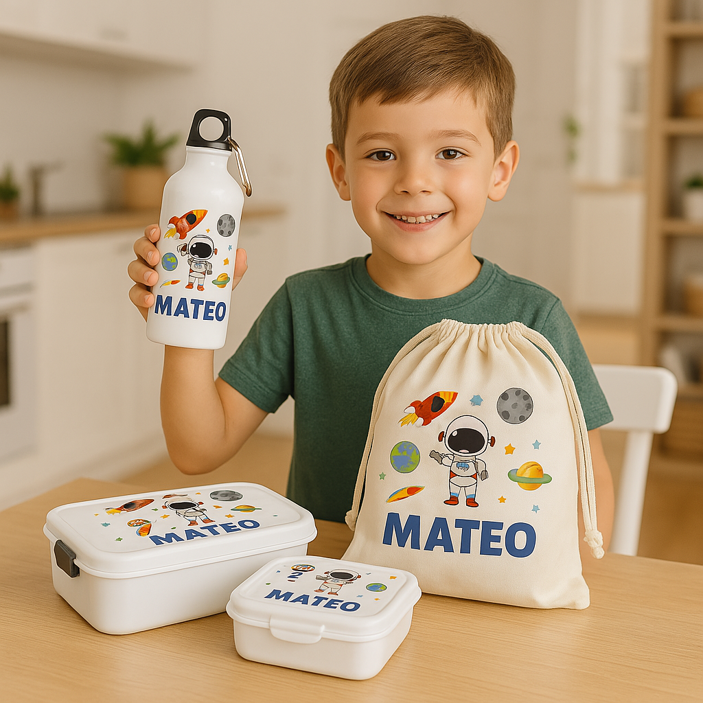 Pack Escolar Personalizado - Mochila, Botella y Fiambreras