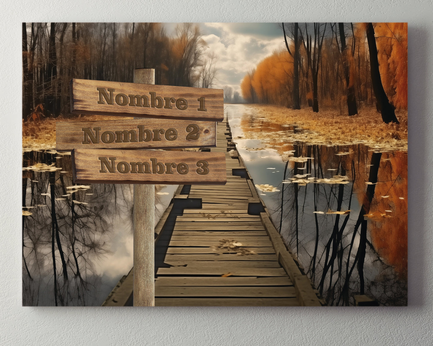 Pasarela lago rural otoñal color Horizontal 1