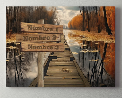 Pasarela lago rural otoñal color Horizontal 1