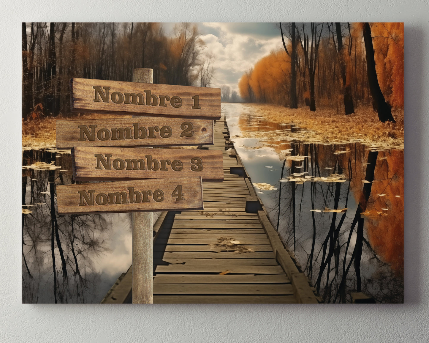 Pasarela lago rural otoñal color Horizontal 1
