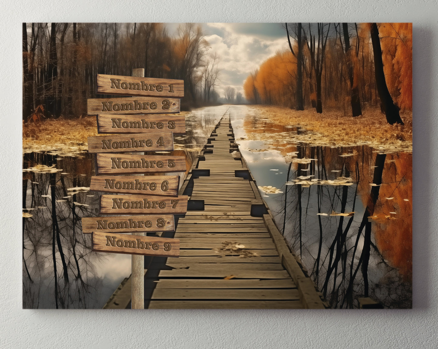 Pasarela lago rural otoñal color Horizontal 1