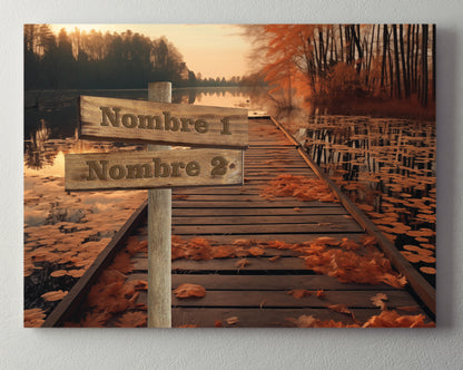Pasarela lago rural otoñal color Horizontal 4