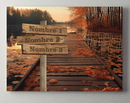 Pasarela lago rural otoñal color Horizontal 4