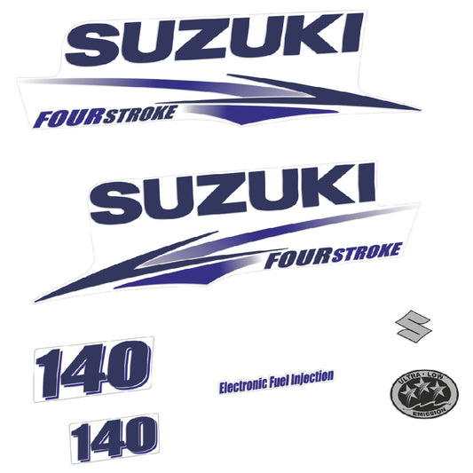 Adhesivos Suzuki DF140 140HP Cuatro tiempos carenado blanco 2010-2013 motor fueraborda pegatinas en vinilo