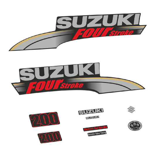 Adhesivos Suzuki DF200 200HP Cuatro tiempos 2003-2009 motor fueraborda pegatinas en vinilo