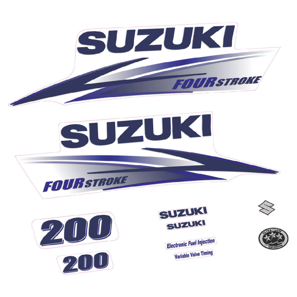 Adhesivos Suzuki DF200 200HP Cuatro tiempos carenado blanco 2010-2013 1 motor fueraborda pegatinas en vinilo