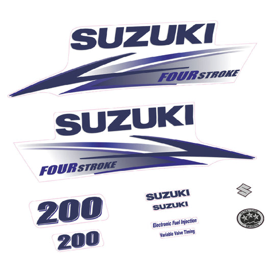 Adhesivos Suzuki DF200 200HP Cuatro tiempos carenado blanco 2010-2013 1 motor fueraborda pegatinas en vinilo