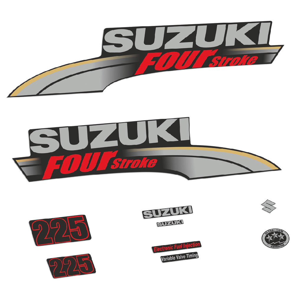 Adhesivos Suzuki DF225 225HP Cuatro tiempos 2003-2009 motor fueraborda pegatinas en vinilo