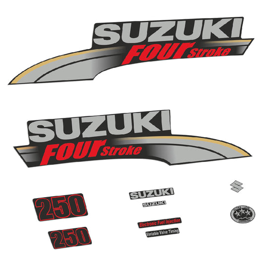 Adhesivos Suzuki DF250 250HP Cuatro tiempos 2003-2009 motor fueraborda pegatinas en vinilo