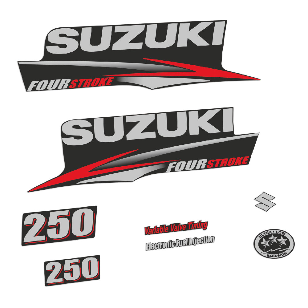 Adhesivos Suzuki DF250 250HP Cuatro tiempos 2010-2013 motor fueraborda pegatinas en vinilo