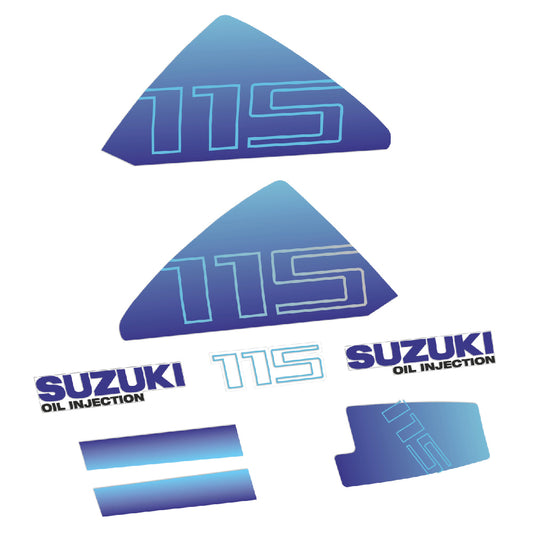 Adhesivos Suzuki DT115 115HP Dos tiempos inyección de aceite motor fueraborda pegatinas en vinilo