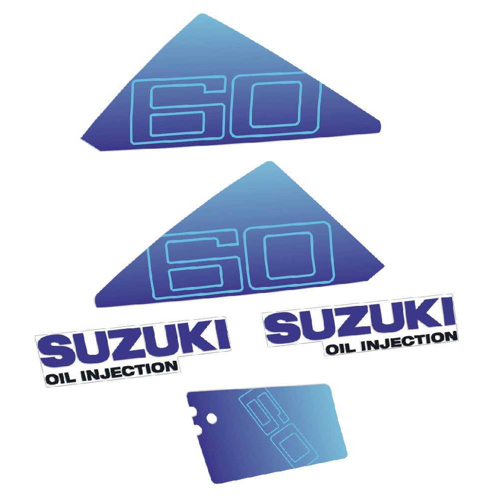 Adhesivos Suzuki DT60 60HP Dos tiempos inyección de aceite motor fueraborda pegatinas en vinilo