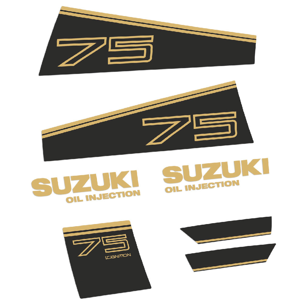 Adhesivos Suzuki DT75 75HP Dos tiempos 1986-1987 motor fueraborda pegatinas en vinilo