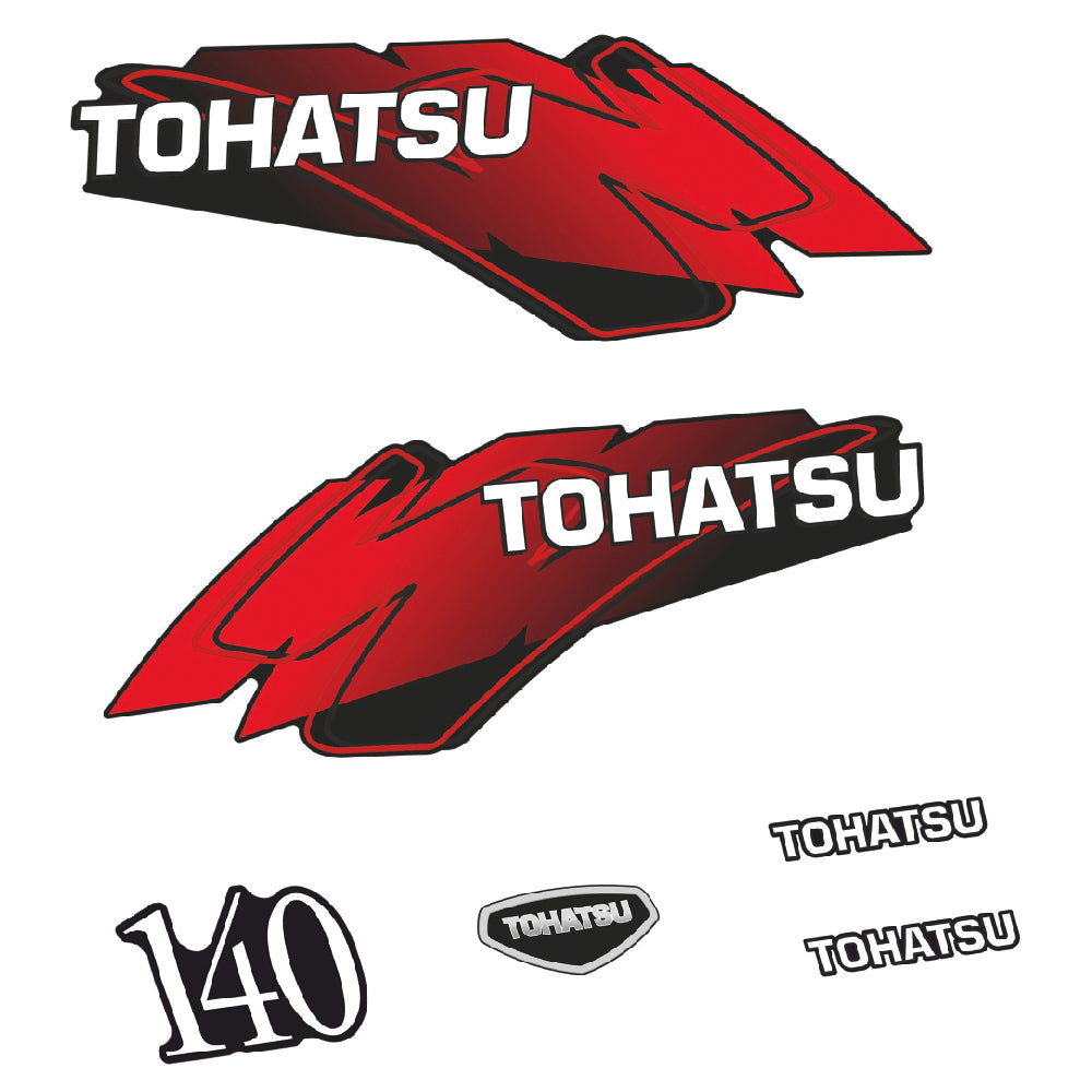 Adhesivos Tohatsu 140HP Dos tiempos motor fueraborda pegatinas en vinilo