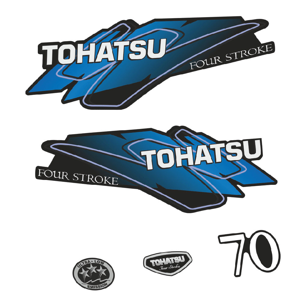 Adhesivos Tohatsu 70HP Cuatro tiempos motor fueraborda pegatinas en vinilo