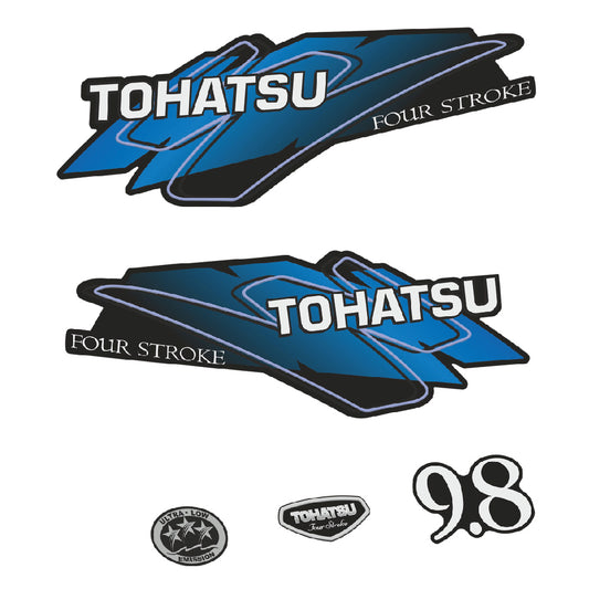 Adhesivos Tohatsu 9.8HP Cuatro tiempos motor fueraborda pegatinas en vinilo