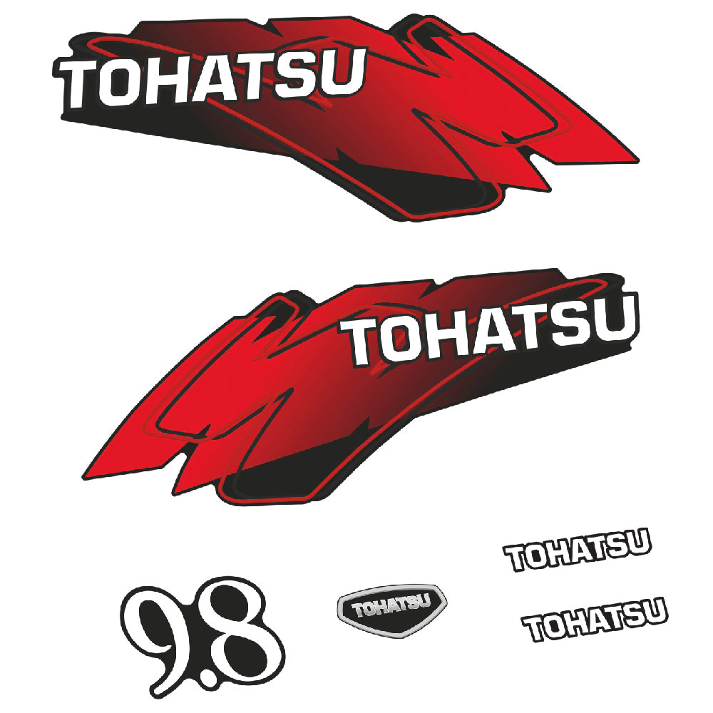 Adhesivos Tohatsu 9.8HP Dos tiempos motor fueraborda pegatinas en vinilo