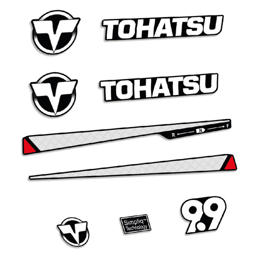Adhesivos Tohatsu 9.9HP Dos tiempos motor fueraborda pegatinas en vinilo