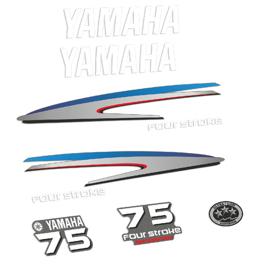 Adhesivos Yamaha 75HP Cuatro tiempos motor fueraborda pegatinas en vinilo