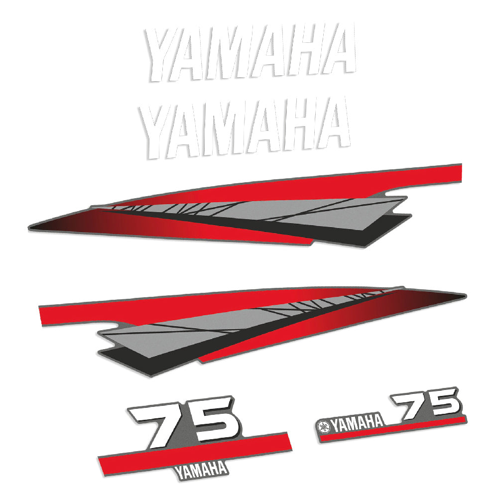 Adhesivos Yamaha 75HP Dos tiempos motor fueraborda pegatinas en vinilo