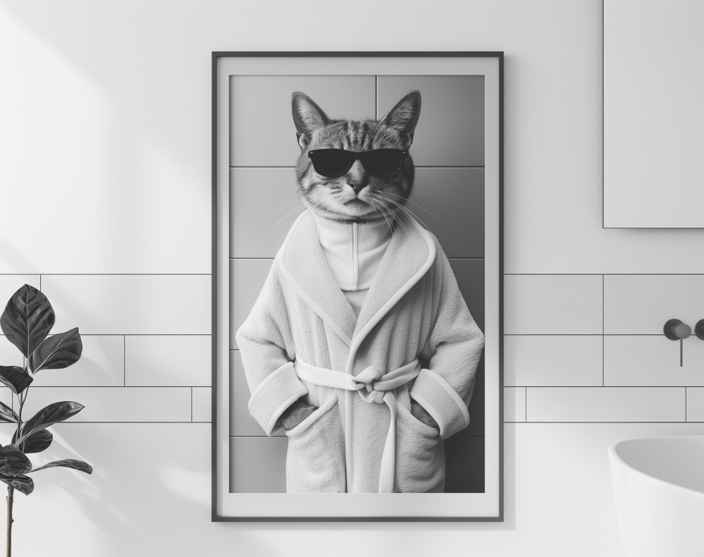 Gato saliendo de la ducha
