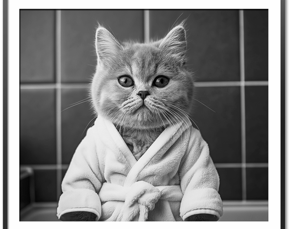 Gato saliendo de la ducha