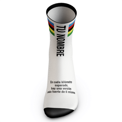 Calcetines técnicos deportivos personalizados con tu nombre – Pack de 1 par – Transpirables y cómodos