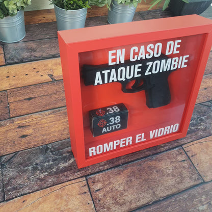 Cuadro 3D en caso de ataque zombie romper el vidrio