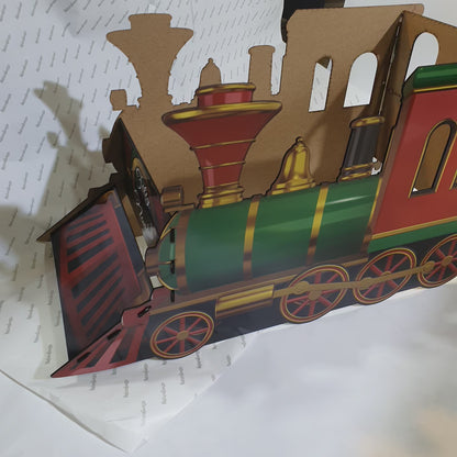Tren navideño de madera para regalos de navidad personalizado con nombre